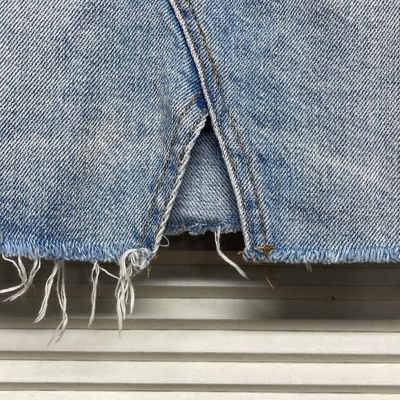 Madewell Rigid Denim Cutout Edition A-Line Mini Jean Skirt Size 25 - Picture 6 of 12